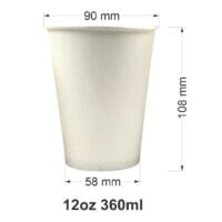 Lốc 10 cái ly giấy 360ml (12oz) chính hãng Hunufa tại VPP Bến Tre