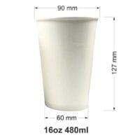 Lốc 10 cái ly giấy 16oz (480ml - 500ml) chính hãng Hunufa tại VPP Bến Tre