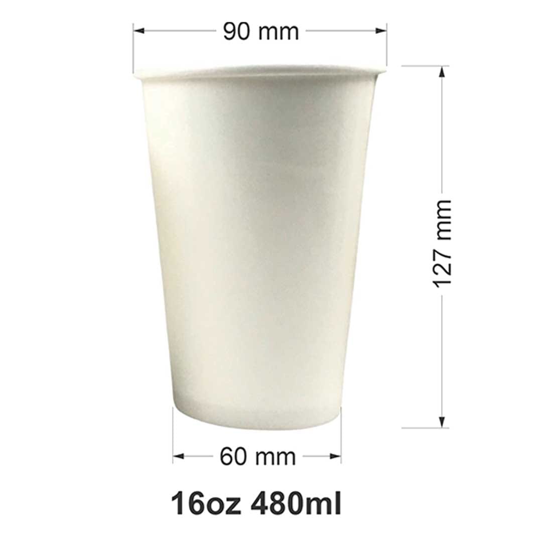 Lốc 10 cái ly giấy 16oz (480ml - 500ml) chính hãng Hunufa tại VPP Bến Tre