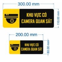 Bảng Thông Báo "KHU VỰC CÓ CAMERA QUAN SÁT", Mica 0.5mm Có Keo