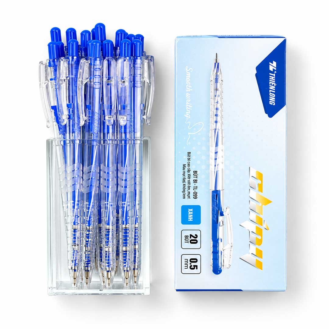 Bút Bi TL-089 Ngòi 0.5mm (Đỏ, Xanh, Đen) chính hãng Thiên Long giá sỉ tại VPP Bến Tre