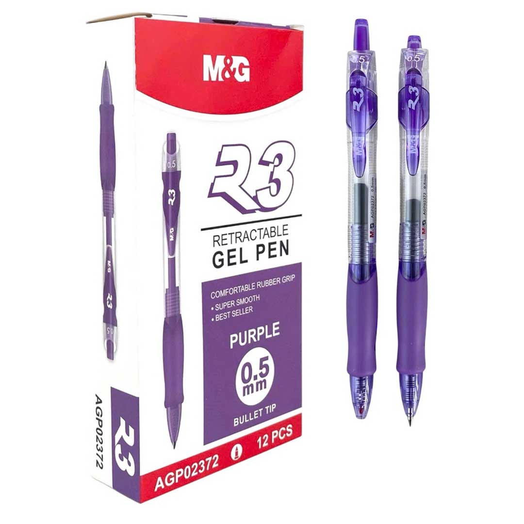 Bút gel MG AGP02372 0.5mm, bút nước, viết mực gel màu tím