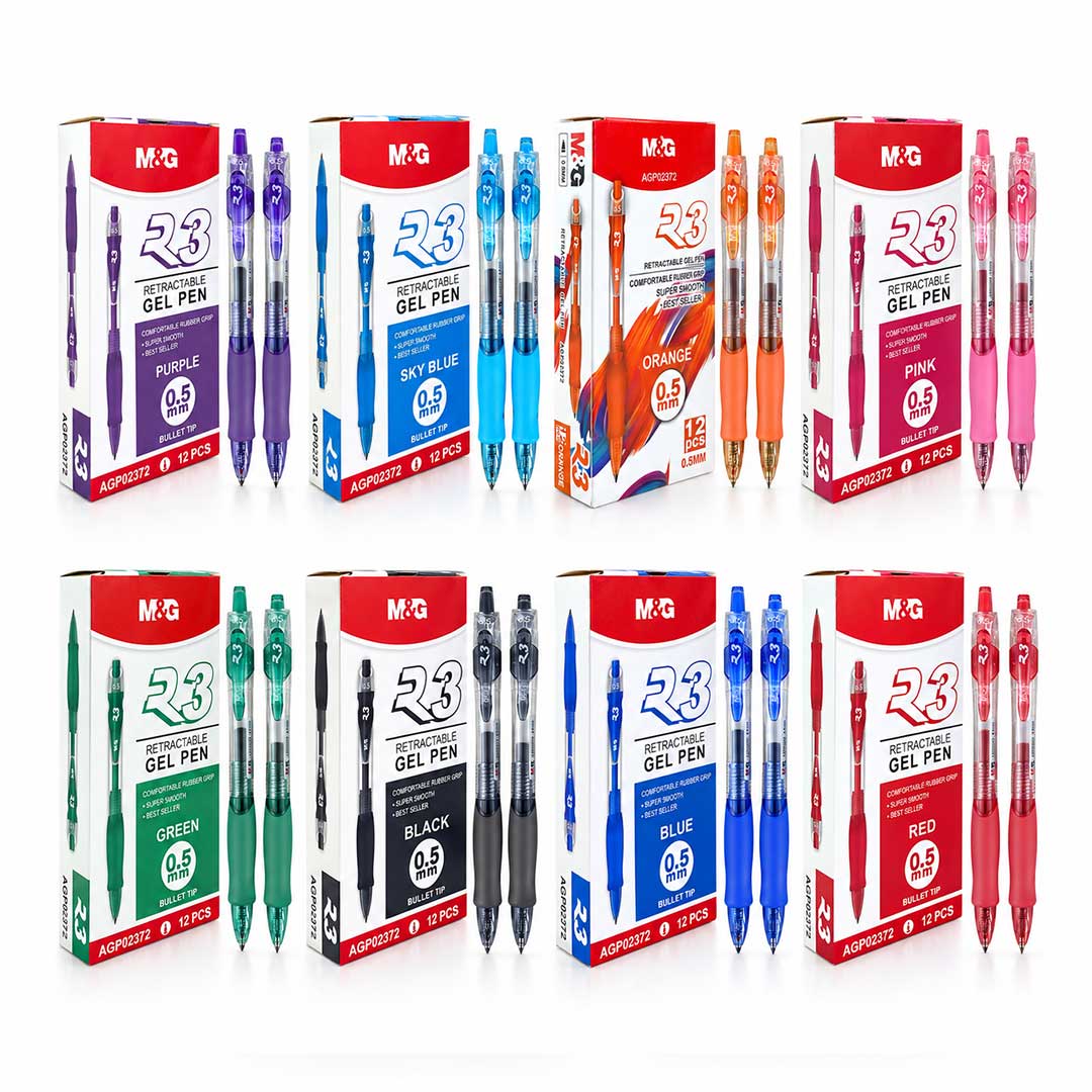 Bút Gel MG R3 AGP02372 0.5mm – Đủ Màu: Xanh Lá, Cam, Hồng, Tím, Xanh Dương