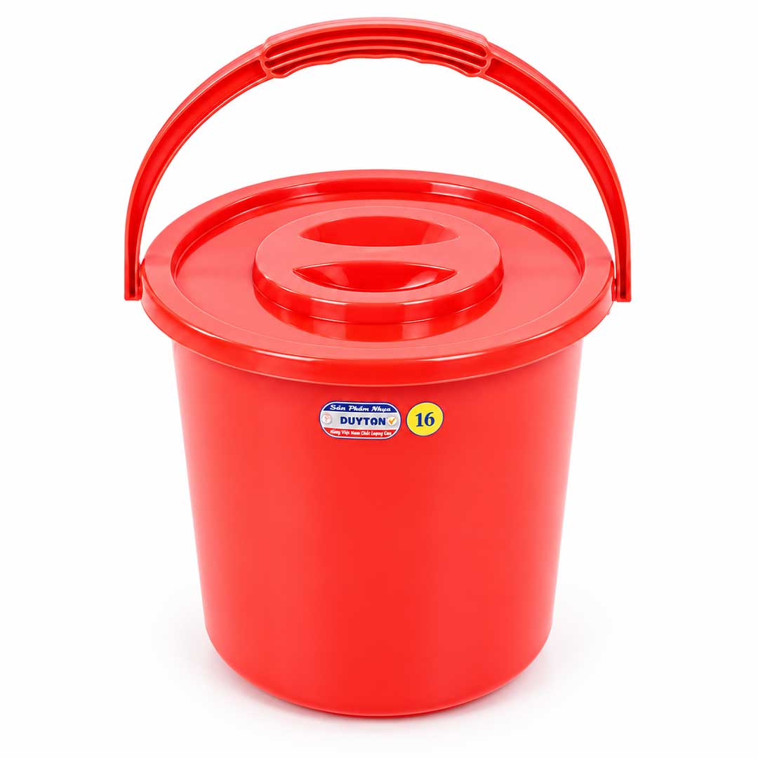 Xô Nhựa Duy Tân 16 Lít, Có Nắp Đậy, Nhựa PP Siêu Bền giá rẻ tại VPP Bến tre