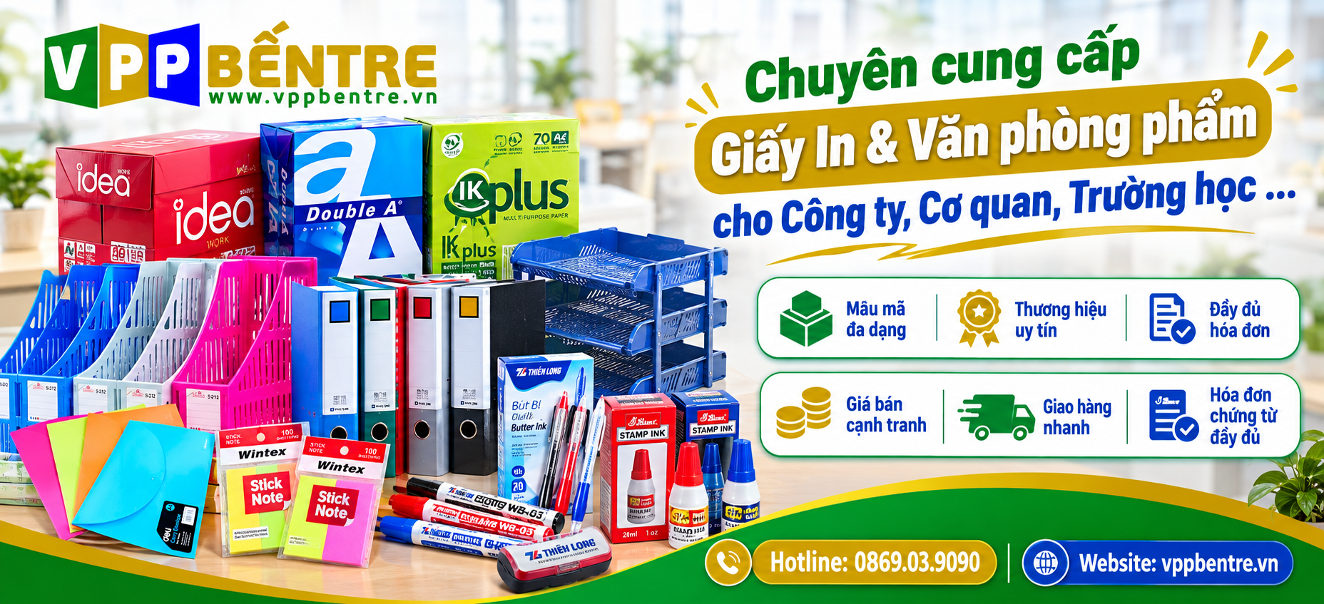 Mua văn phòng phẩm giá sỉ tại VPP Bến Tre